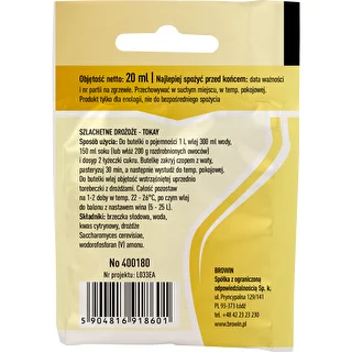 Drożdże winiarskie Tokay, 20 ml – zdjęcie 2
