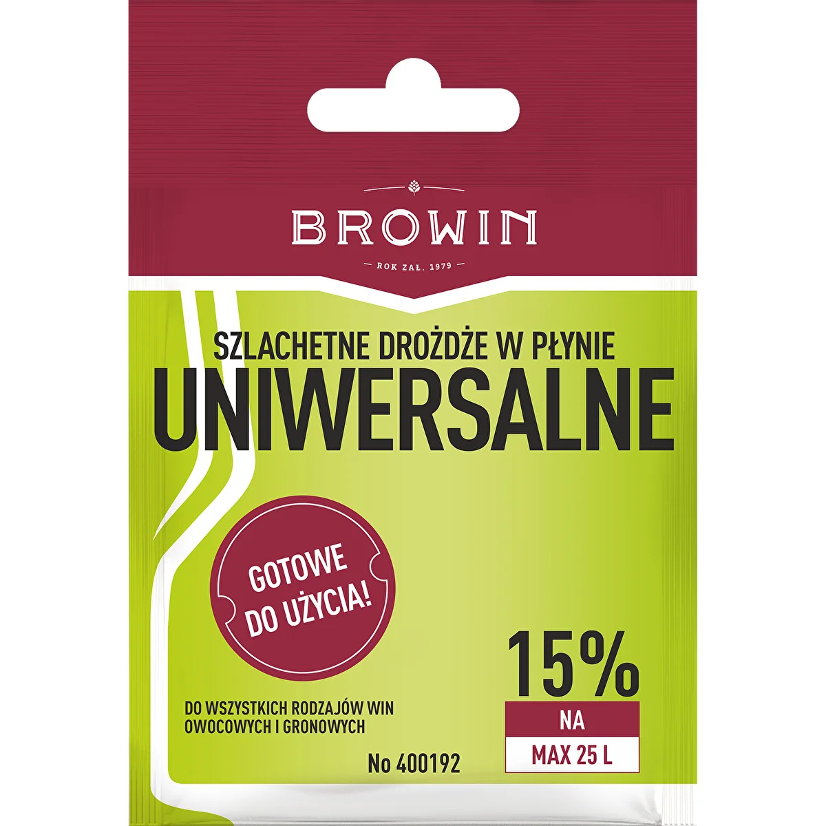 Drożdże winiarskie Uniwersalne bez namnażania, 20 ml