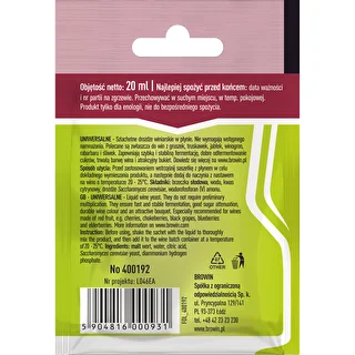 Drożdże winiarskie Uniwersalne bez namnażania, 20 ml – zdjęcie 2