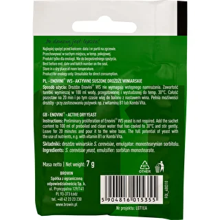 Drożdże winiarskie Enovini® WS, 7 g – zdjęcie 2