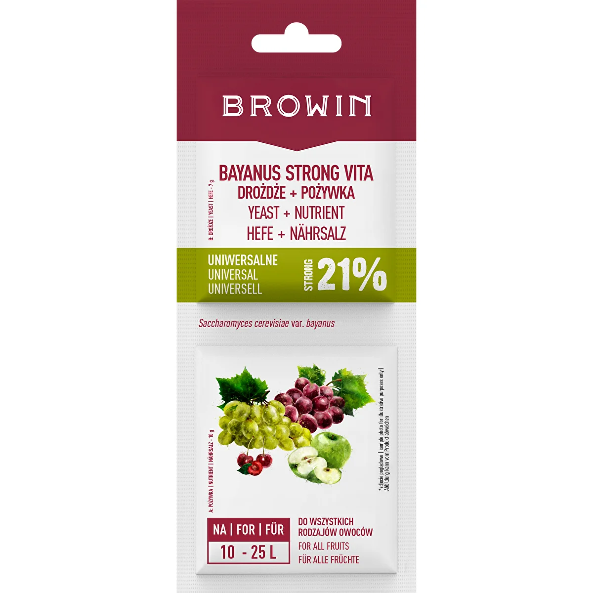 Drożdże Bayanus + pożywka - Uniwersalne - 21%, 17 g