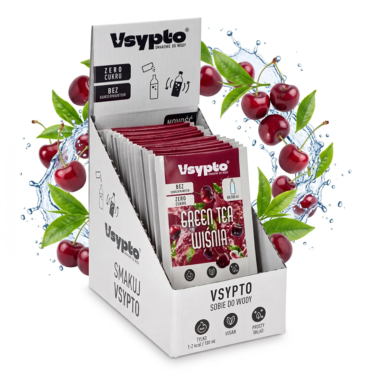Vsypto Green Tea Wiśnia - zestaw 15x3g