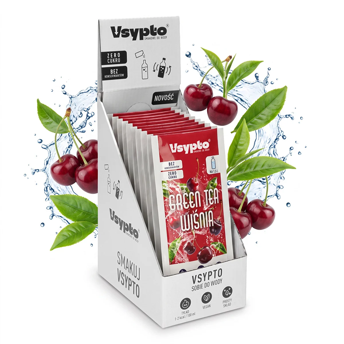 Vsypto Green Tea Wiśnia - zestaw 15x9g