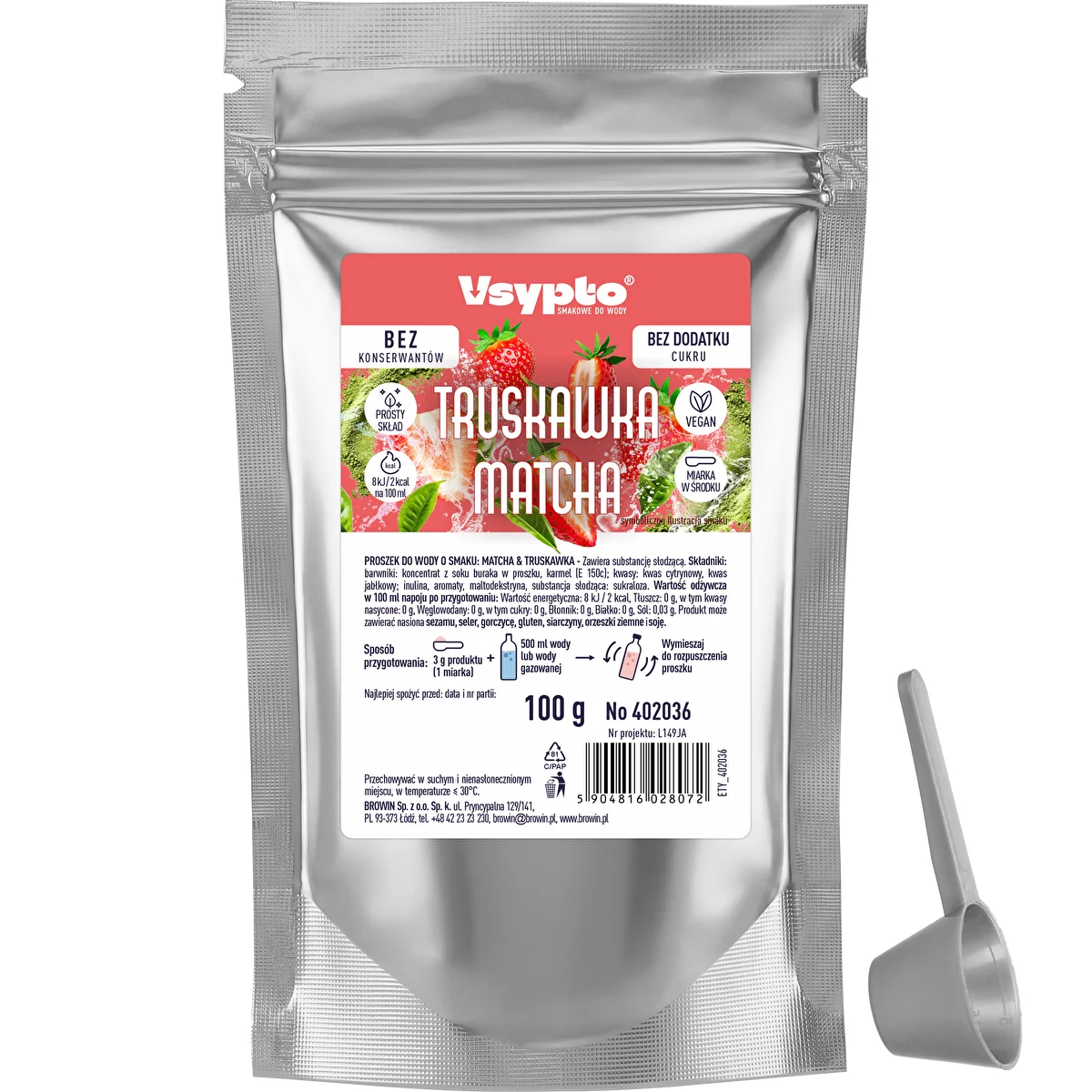 VSYPTO o smaku Truskawka Matcha, 100g