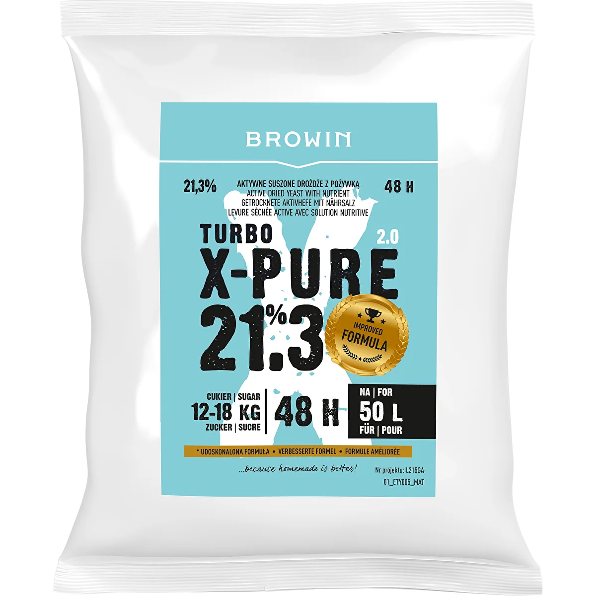 Drożdże Turbo X-Pure 21,3%, 50 L