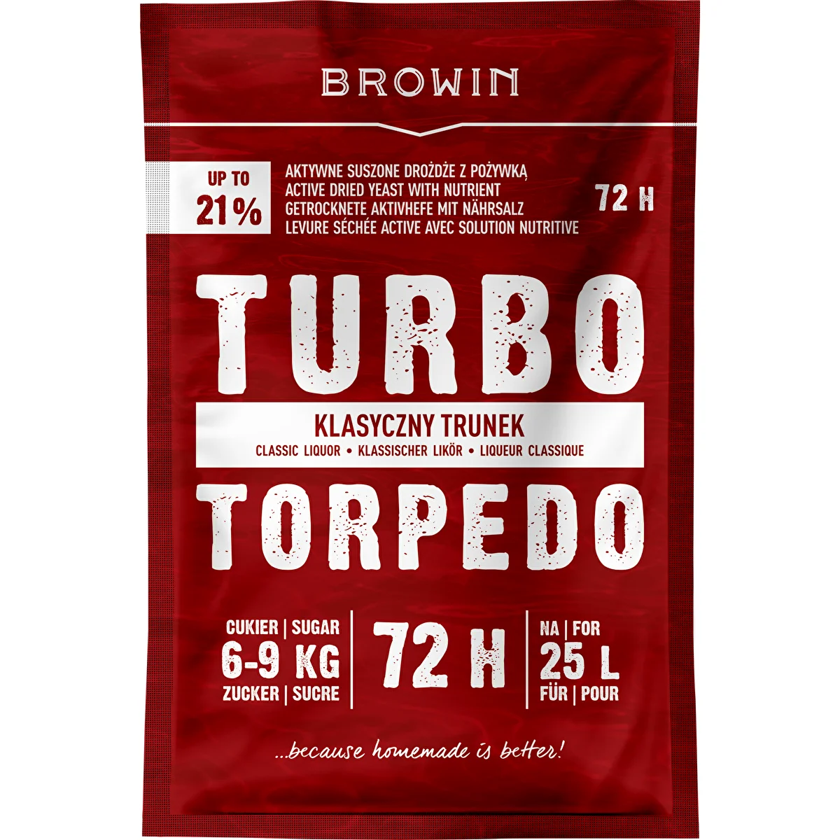 Drożdże gorzelnicze Turbo Torpedo 72h 21% - 120 g
