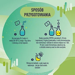 VYPITO 12%, saszetka na 18 drinków – Mięta-Limonka, 126g – zdjęcie 5
