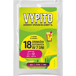 VYPITO 12%, saszetka na 18 drinków - Cytryna & limonka, 126 g
