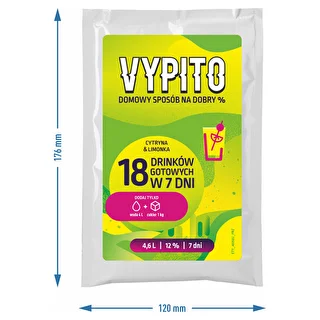 VYPITO 12%, saszetka na 18 drinków - Cytryna & limonka, 126 g – zdjęcie 4