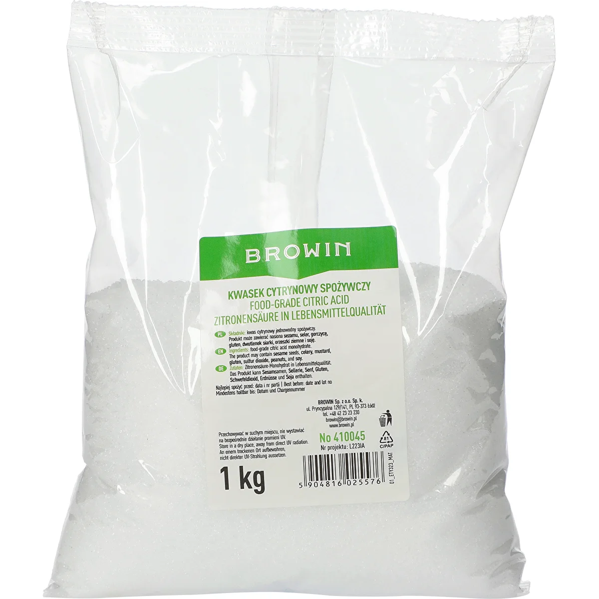 Kwasek cytrynowy spożywczy, 1kg