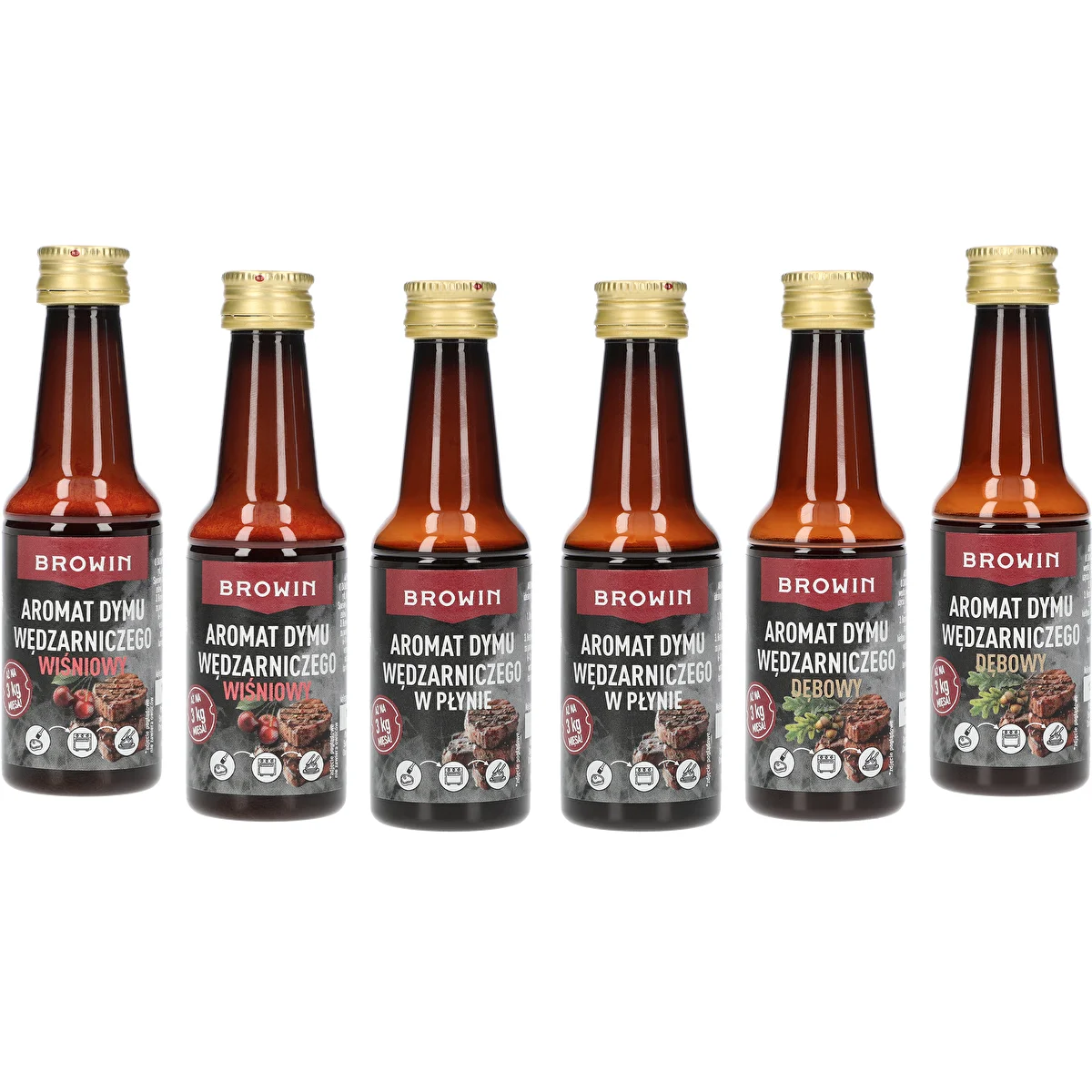 Zestaw aromatów dymu wędzarniczego w płynie, 6 szt. po 40ml