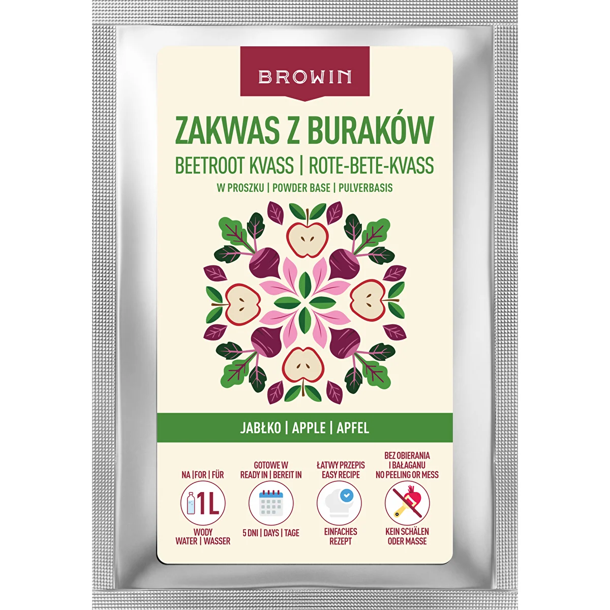 Zakwas z buraka w proszku z jabłkiem, 36 g