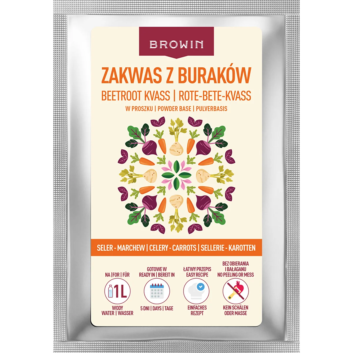 Zakwas z buraka w proszku z selerem i marchewką, 36 g
