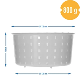 Forma serowarska okrągła Ø 13 x 7 cm na 800 g – zdjęcie 7