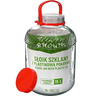 Słoik 15 L z plastikową pokrywą – zdjęcie 3