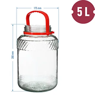 Słoik 5 L z plastikową pokrywą – zdjęcie 6