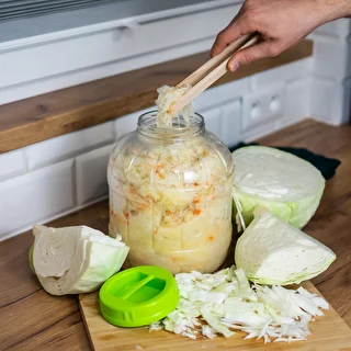 Nietłukący, wielofunkcyjny słoik do kiszenia + szczypce, 5L – zdjęcie 9