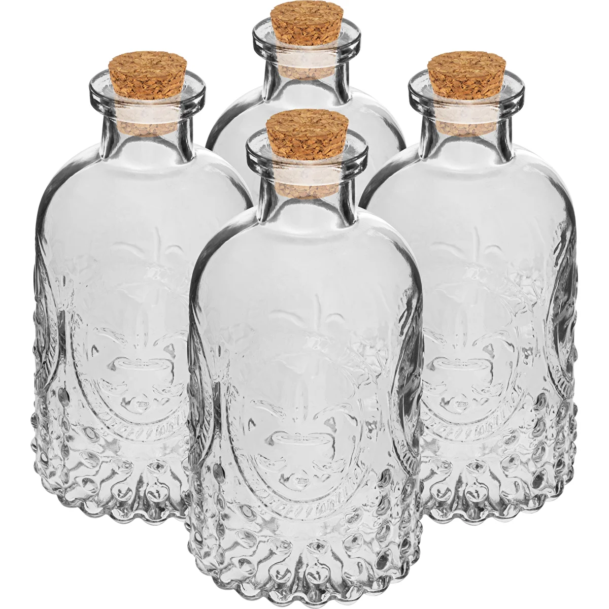 Zestaw buteleczek z korkami, 240 ml - 4szt.