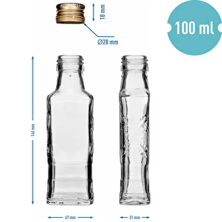 Butelka Flora 100 ml z zakrętką fi28 , 8 szt. – zdjęcie 7