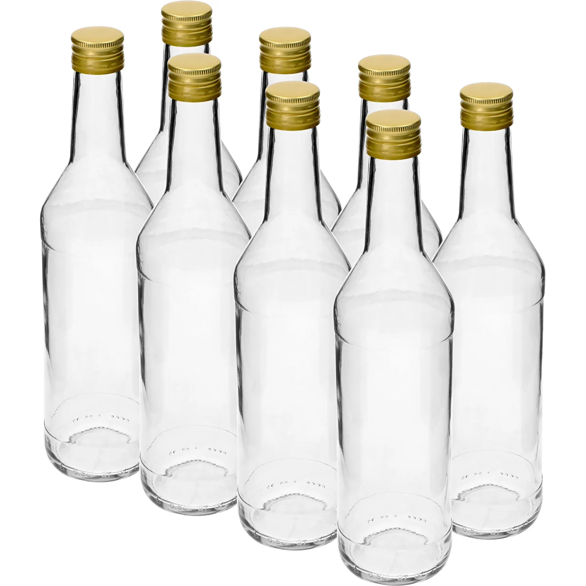 Butelka 500 ml na wódkę prosta z zakrętkami - 8 szt.