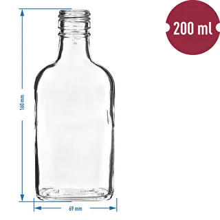Butelka na nalewki piersiówka 200 ml - 10 szt. – zdjęcie 4