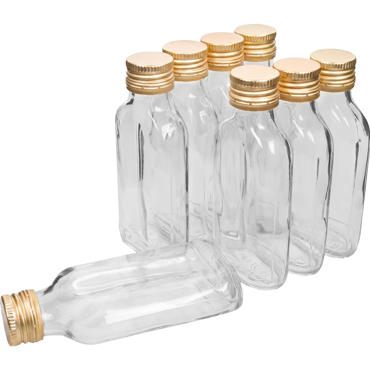Butelka na nalewki piersiówka 100 ml+ zakrętka 8 szt.