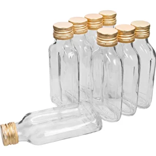 Butelka na nalewki piersiówka 100 ml+ zakrętka 8 szt.