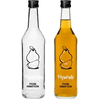 Butelka 0,5 L z zakrętką i nadrukiem Pigwówka - 4 szt. – zdjęcie 3