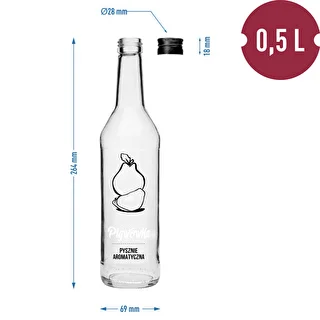 Butelka 0,5 L z zakrętką i nadrukiem Pigwówka - 4 szt. – zdjęcie 7