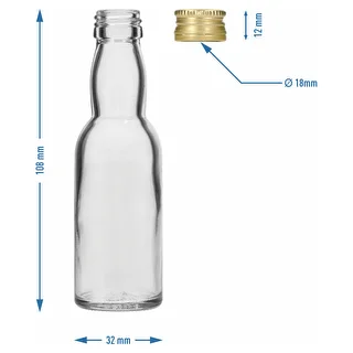 Butelka „Maluch” ze złotą zakrętką, 40 ml, 10 szt. – zdjęcie 8