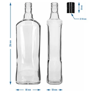 Butelka „Szafirowa” 700 ml z zakrętką, 1 szt. – zdjęcie 3