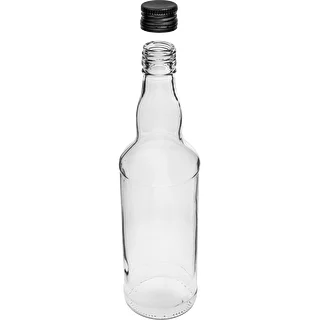 Butelka 500 ml na wódkę, z czarną zakrętką, 6szt. – zdjęcie 4
