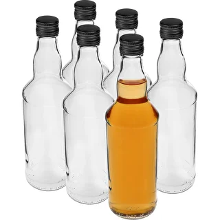 Butelka 500 ml na wódkę, z czarną zakrętką, 6szt. – zdjęcie 3