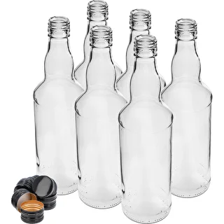 Butelka 500 ml na wódkę, z czarną zakrętką, 6szt. – zdjęcie 2