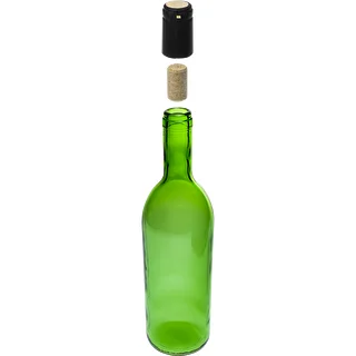 Butelka na wino 0,75L z korkami i kapturkami - 12 szt. – zdjęcie 5
