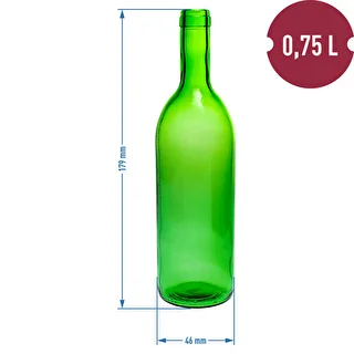 Butelka na wino 0,75L z korkami i kapturkami - 12 szt. – zdjęcie 6