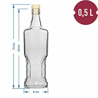 Butelka Kredensowa 500ml z korkiem – zdjęcie 5