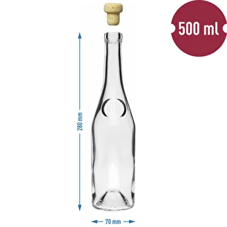 Butelka Herbowa 500 ml z korkiem-grzybkiem, 1 szt. – zdjęcie 6