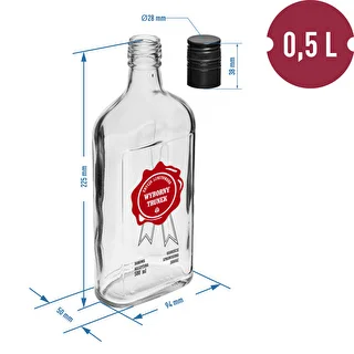 Butelka 500 ml z zakrętką, nadruk  „Wyborny Trunek", 1 szt. – zdjęcie 6