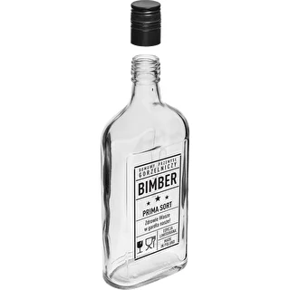 Butelka Piersiówka 500 ml z zakrętką, nadruk „Bimber PRL", 1 szt. – zdjęcie 3