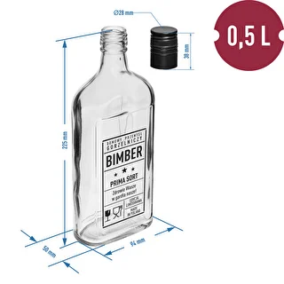 Butelka Piersiówka 500 ml z zakrętką, nadruk „Bimber PRL", 1 szt. – zdjęcie 5