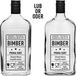 Butelka Piersiówka 500 ml z zakrętką, nadruk „Bimber PRL", 1 szt. – zdjęcie 2