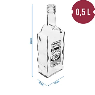 Butelka Klasztorna 500 ml z zakrętką, nadruk „Bimber", 1 szt. – zdjęcie 5