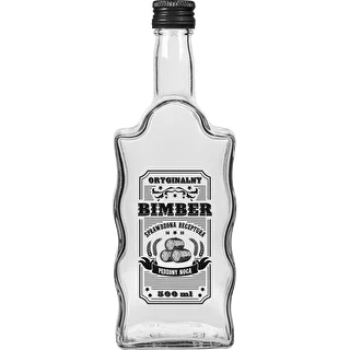 Butelka Klasztorna 500 ml z zakrętką, nadruk „Bimber", 1 szt. – zdjęcie 3