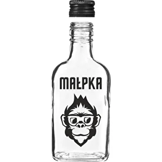 Butelka Piersiówka 200 ml z zakrętką, nadruk „Małpka”, 1 szt. – zdjęcie 3
