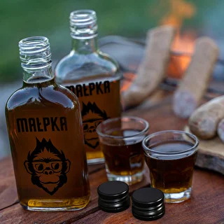 Butelka Piersiówka 200 ml z zakrętką, nadruk „Małpka”, 1 szt. – zdjęcie 6