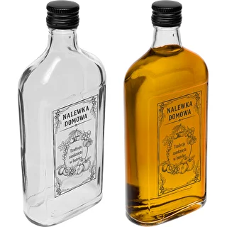 Butelka Piersiówka 500 ml z zakrętką, nadruk „Nalewka domowa”, 1 szt. – zdjęcie 2