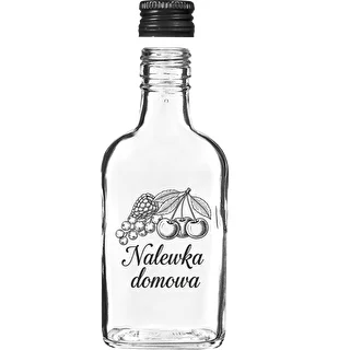 Butelka Piersiówka 200 ml z zakrętką, nadruk „Nalewka domowa”, 1 szt. – zdjęcie 3