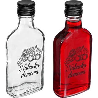 Butelka Piersiówka 200 ml z zakrętką, nadruk „Nalewka domowa”, 1 szt. – zdjęcie 2