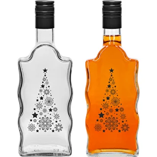 Butelka Klasztorna 500 ml z zakrętką, nadruk „Choinka", 1 szt. – zdjęcie 2